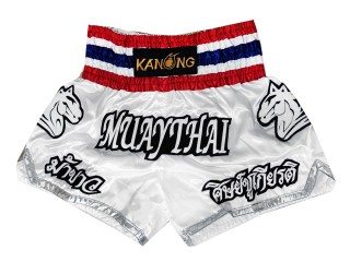 Shorts Boxe Thai Personnalisé : KNSCUST-1146 Blanc